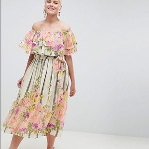 ASOS DESIGN Curve ruffle top bandeau midi dress